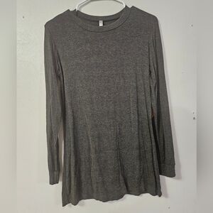 Acting Pro Long Sleeve Gray Tee With Brown Elbow Accents!